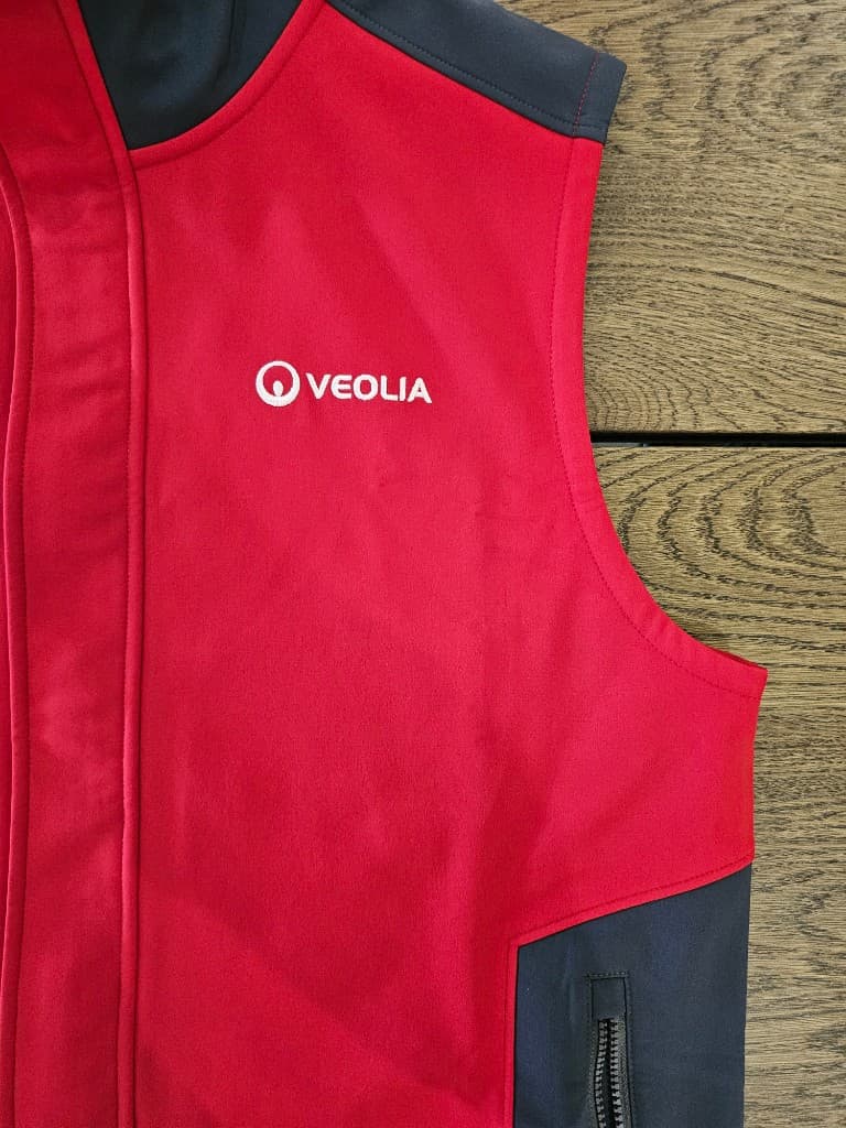 Branded two-tone workwear bodywarmer for private label uniform programme