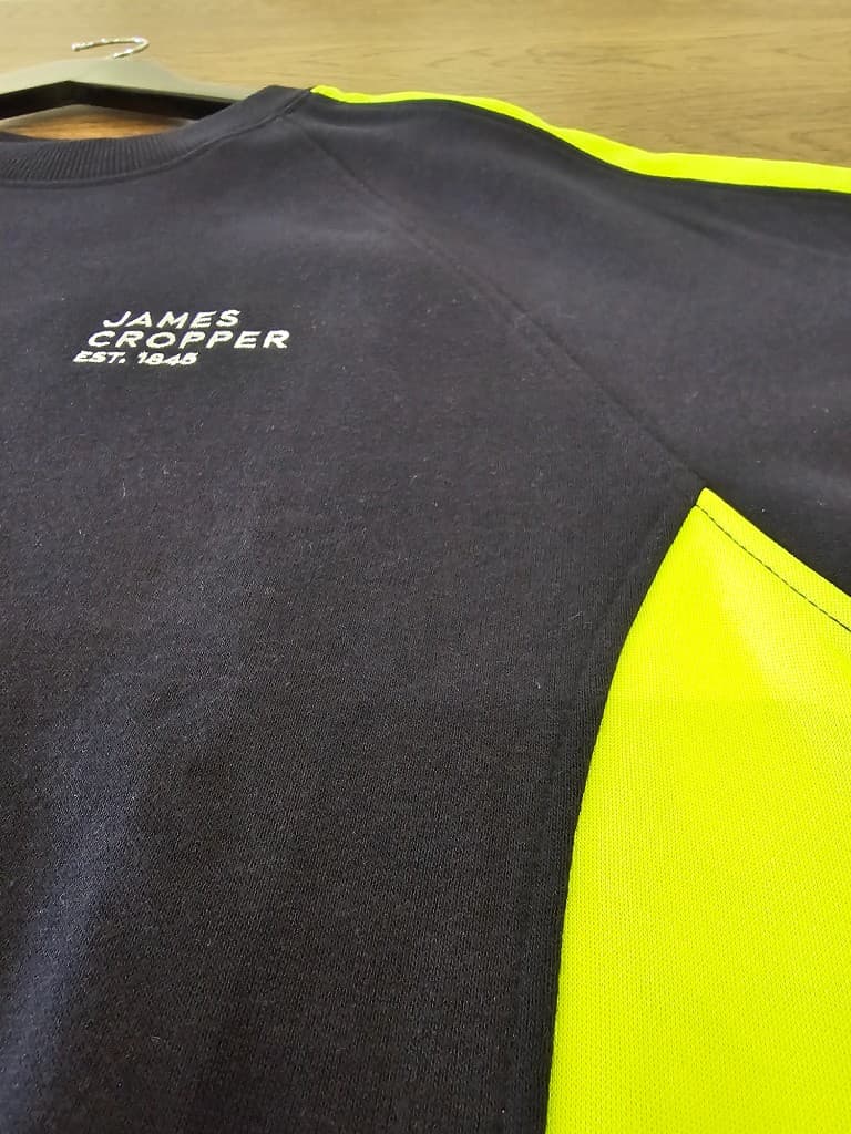Branded hi-vis sweatshirt with chest embroidery for private label uniform